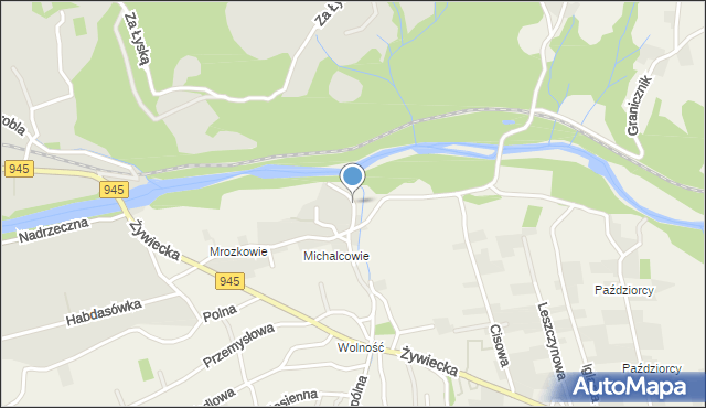 Świnna powiat żywiecki, Wałowa, mapa Świnna powiat żywiecki