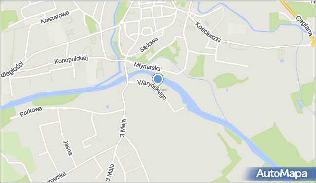 Szprotawa, Waryńskiego Ludwika, mapa Szprotawa