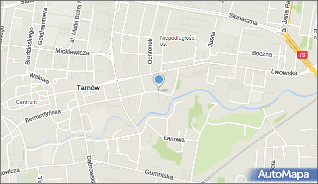 Tarnów, Warzywna, mapa Tarnów