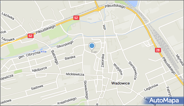 Wadowice, Wadowity Marcina, mapa Wadowice