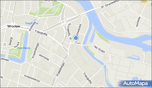 Wrocław, Walońska, mapa Wrocławia