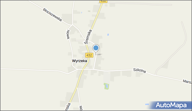 Wyrzeka, Wawrzyniaka Piotra, ks., mapa Wyrzeka