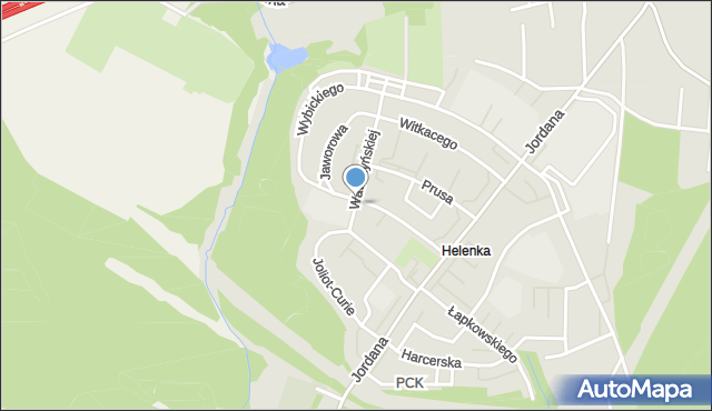 Zabrze, Wawrzyńskiej Ludwiki, mapa Zabrza