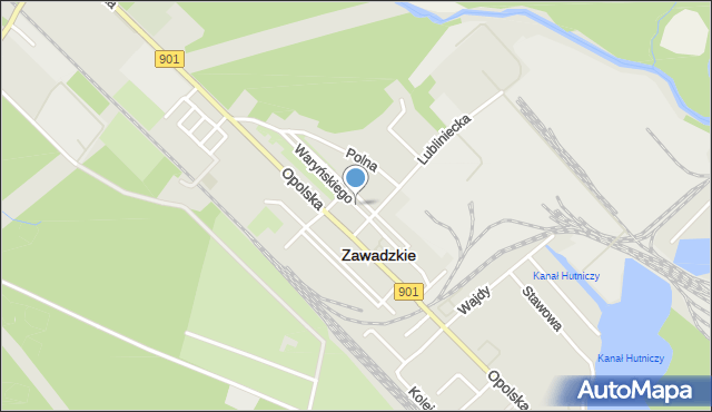 Zawadzkie, Waryńskiego Ludwika, mapa Zawadzkie