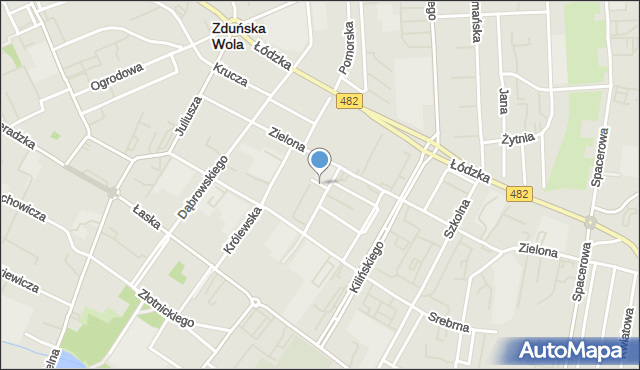 Zduńska Wola, Wąska, mapa Zduńska Wola