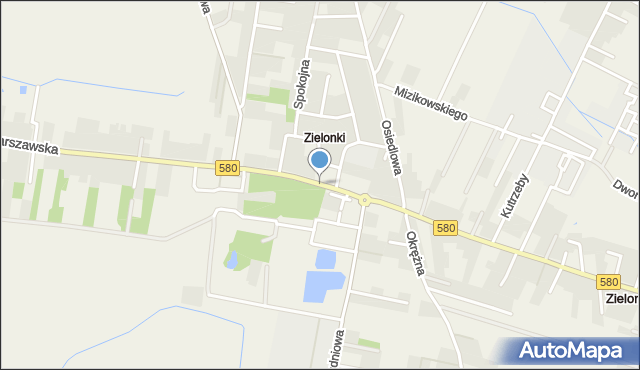 Zielonki-Parcela, Warszawska, mapa Zielonki-Parcela