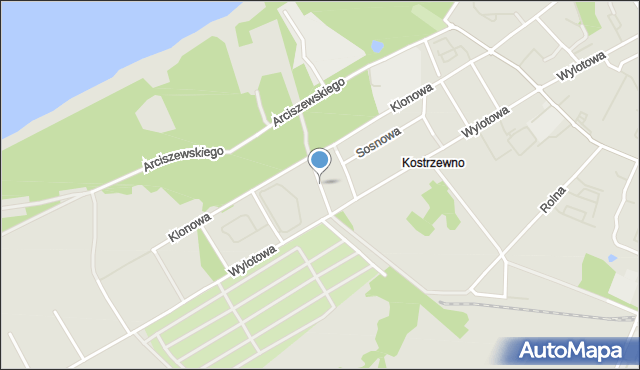 Kołobrzeg, Wczasowa, mapa Kołobrzegu