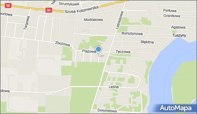 Koronowo powiat bydgoski, Wczasowa, mapa Koronowo powiat bydgoski