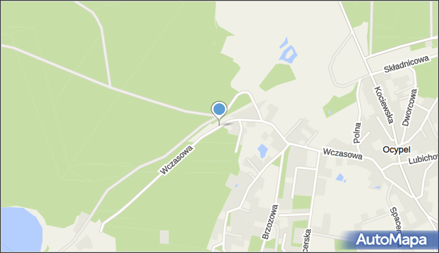 Ocypel, Wczasowa, mapa Ocypel