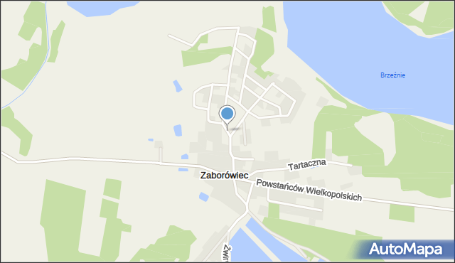Zaborówiec, Wczasowa, mapa Zaborówiec