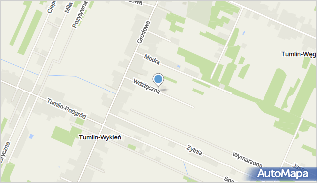 Tumlin-Wykień, Wdzięczna, mapa Tumlin-Wykień