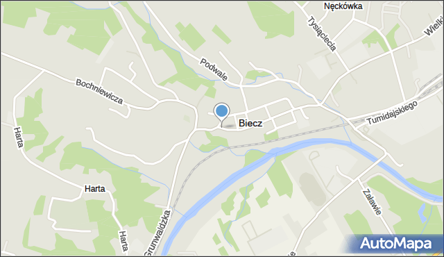 Biecz powiat gorlicki, Węgierska, mapa Biecz powiat gorlicki