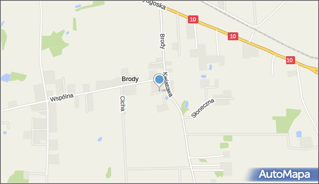 Brody gmina Płońsk, Wesoła, mapa Brody gmina Płońsk