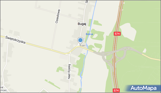 Bugaj gmina Strawczyn, Wesoła, mapa Bugaj gmina Strawczyn