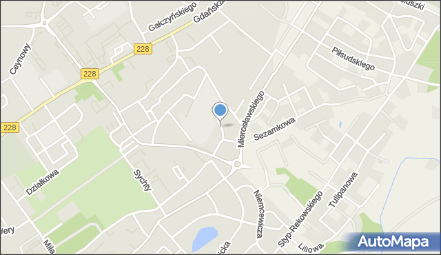 Bytów, Wesoła, mapa Bytów