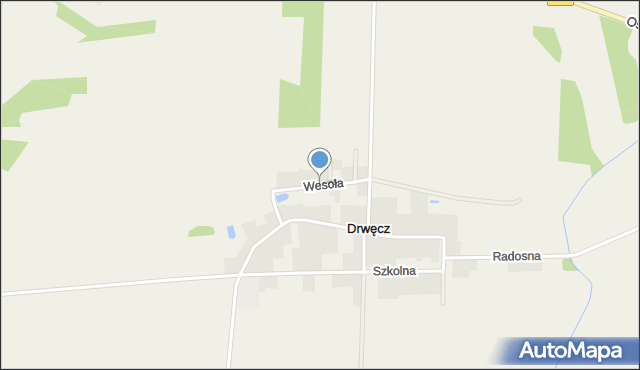 Drwęcz, Wesoła, mapa Drwęcz