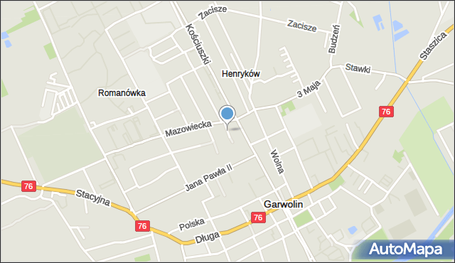 Garwolin, Westerplatte, mapa Garwolin