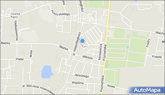 Inowrocław, Weyssenhoffa Józefa, mapa Inowrocławia