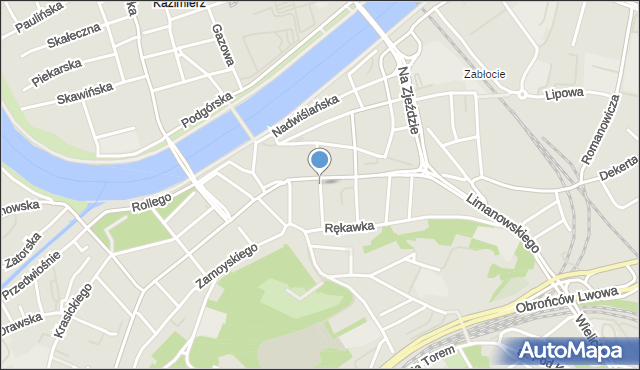 Kraków, Węgierska, mapa Krakowa