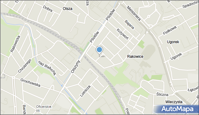 Kraków, Wereszyckiego Henryka, prof., mapa Krakowa