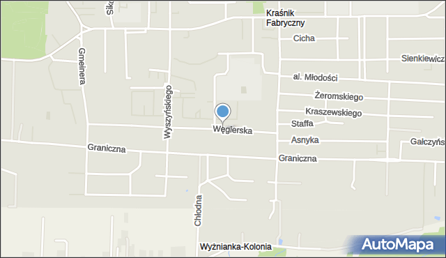 Kraśnik, Węgierska, mapa Kraśnik