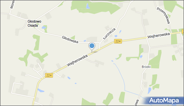 Łebno, Wejherowska, mapa Łebno