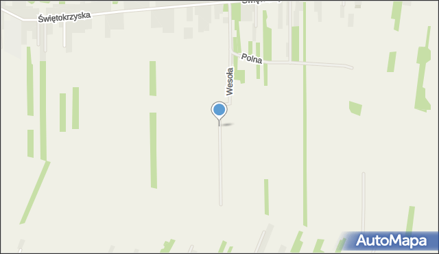 Leszczyny gmina Górno, Wesoła, mapa Leszczyny gmina Górno