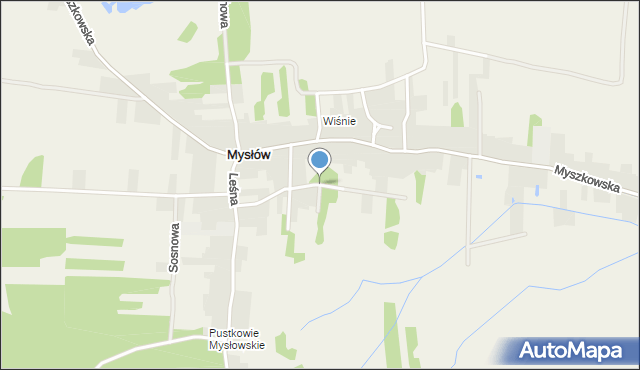Mysłów gmina Koziegłowy, Wesoła, mapa Mysłów gmina Koziegłowy