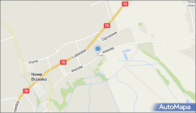 Nowe Brzesko, Wesoła, mapa Nowe Brzesko
