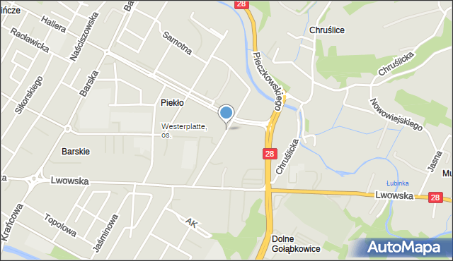 Nowy Sącz, Westerplatte, mapa Nowego Sącza