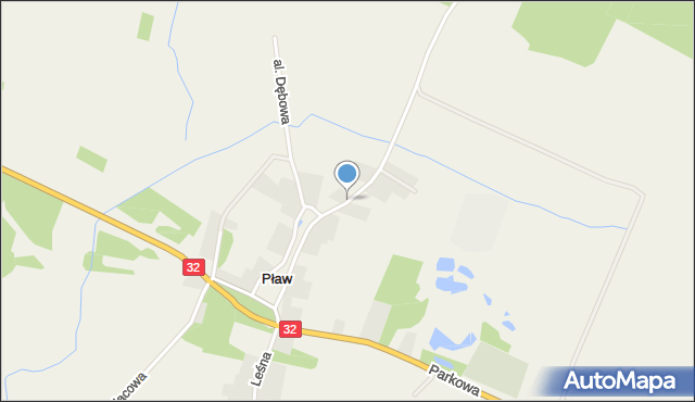 Pław, Wesoła, mapa Pław