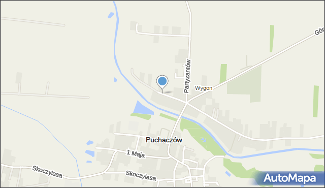 Puchaczów powiat łęczyński, Wesoła, mapa Puchaczów powiat łęczyński