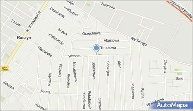 Rybie gmina Raszyn, Wesoła, mapa Rybie gmina Raszyn