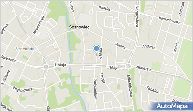 Sosnowiec, Wesoła, mapa Sosnowca