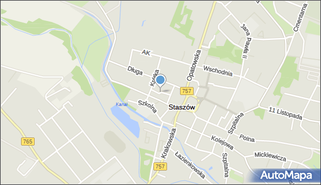 Staszów, Wesoła, mapa Staszów