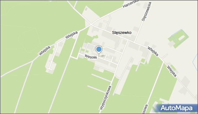 Stęszewko, Wesoła, mapa Stęszewko