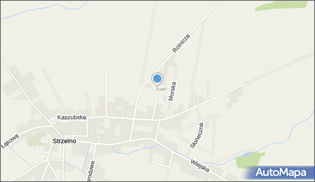 Strzelno gmina Puck, Wesoła, mapa Strzelno gmina Puck