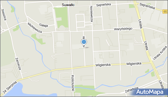 Suwałki, Wesoła, mapa Suwałk