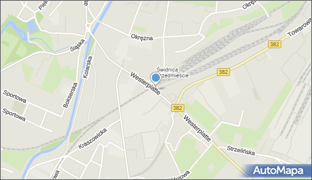 Świdnica, Westerplatte, mapa Świdnicy