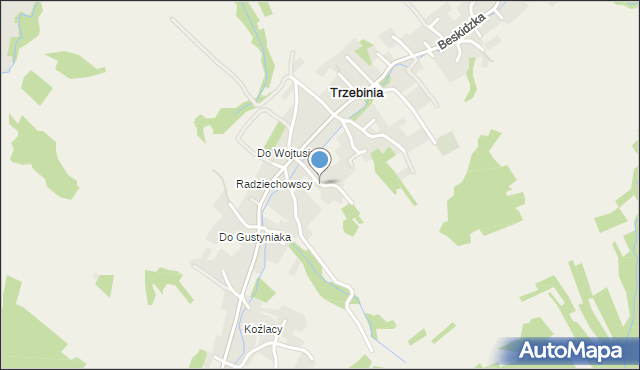 Trzebinia gmina Świnna, Wesoła, mapa Trzebinia gmina Świnna