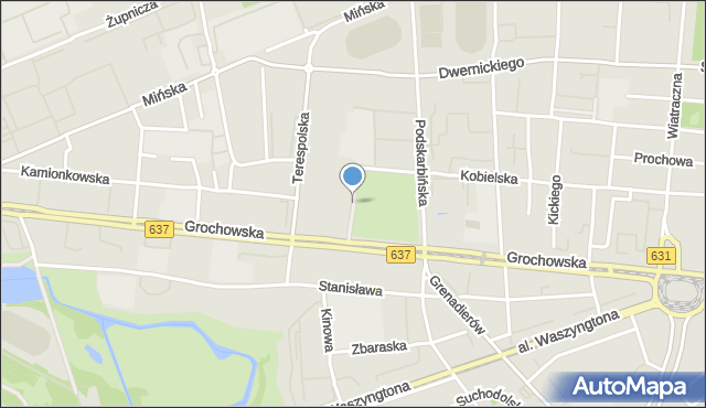 Warszawa, Weterynaryjna, mapa Warszawy