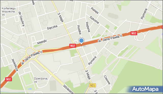 Zabrze, Weindoka Józefa, mapa Zabrza