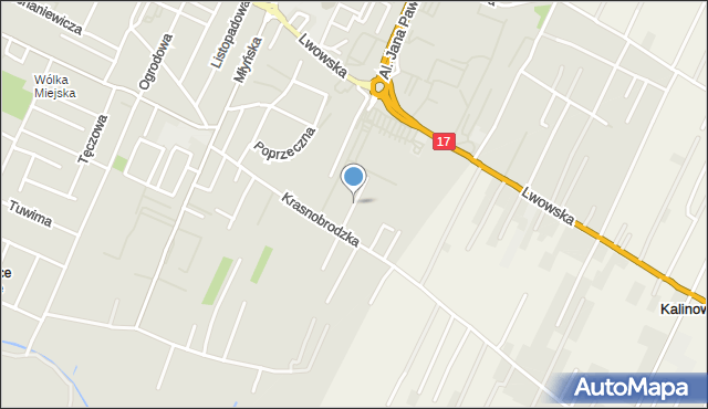 Zamość, Węgierska, mapa Zamościa