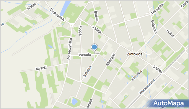 Złotokłos, Wesoła, mapa Złotokłos