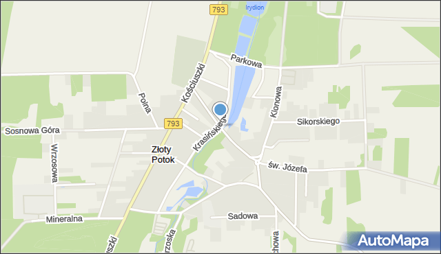 Złoty Potok gmina Janów, Wenikajtysa, ks., mapa Złoty Potok gmina Janów