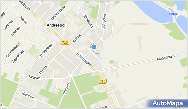 Andrespol, Wieniawskiego Henryka, mapa Andrespol