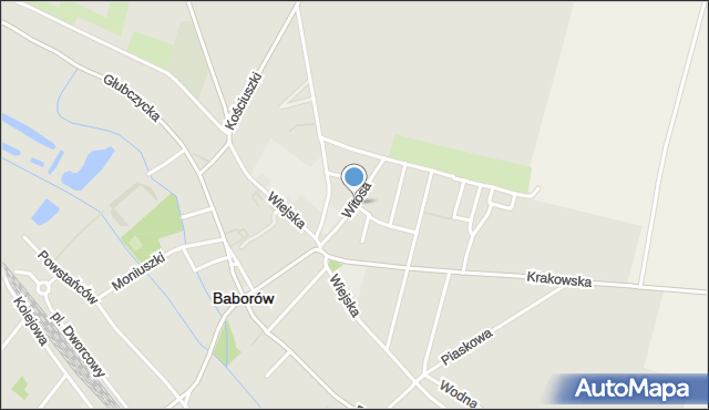 Baborów, Witosa Wincentego, mapa Baborów