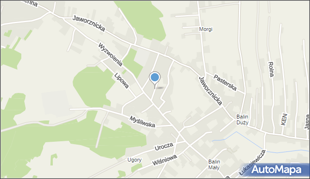 Balin gmina Chrzanów, Witkiewicza Stanisława Ignacego, mapa Balin gmina Chrzanów