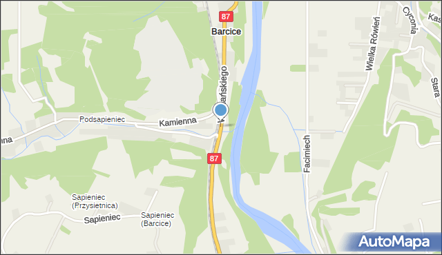 Barcice gmina Stary Sącz, Wirmańskiego Józefa, ks., mapa Barcice gmina Stary Sącz