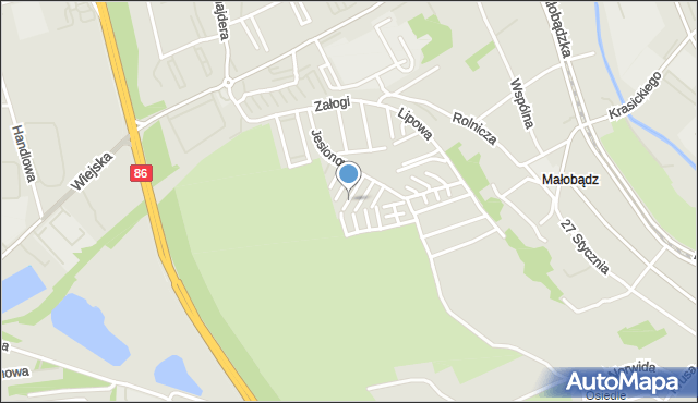 Będzin, Wierzbowa, mapa Będzin